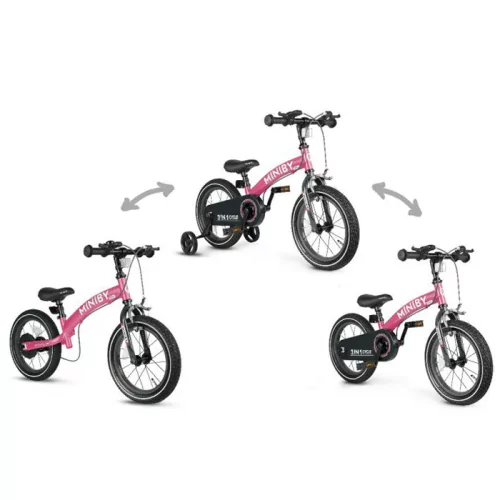 QPLAY MINIBY 14'' BALANCE & REGULAR 3-IN-1 BIKE