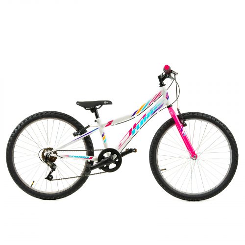 24 inch Kids Bike DHS Turbo – white - pink (10-16 years )