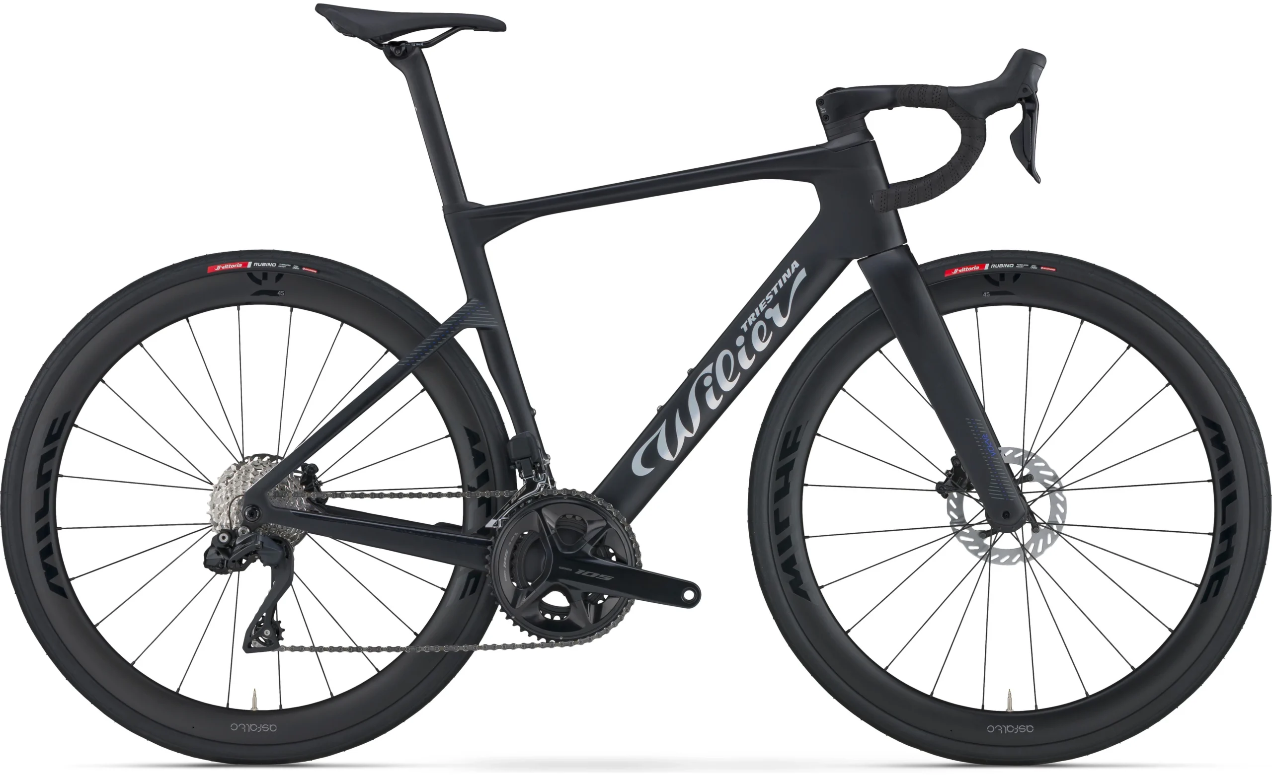 Wilier Rapida -SHIMANO 105 Di2 2×12 R7150 MICHE ASFALTO 45 CARBON Black matt