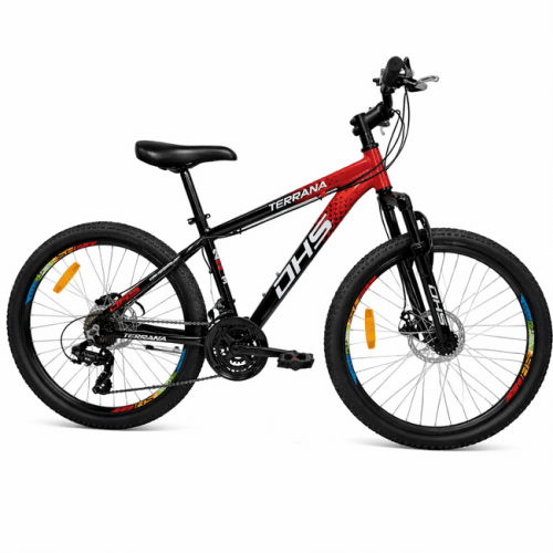 24 Inch, Red-Black Kids Bicycle Dhs Terrana 2423