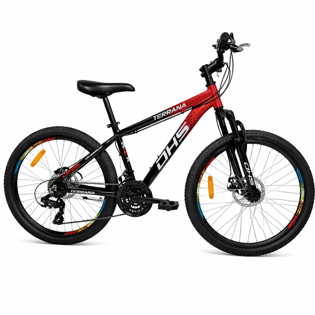 24 Inch, Red-Black Kids Bicycle Dhs Terrana 2423